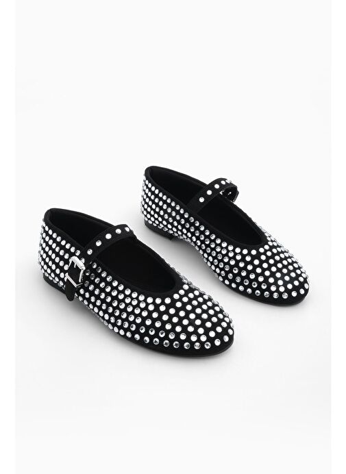 Marjin Kadın Taşlı Babet Tevila Siyah - Görsel 6