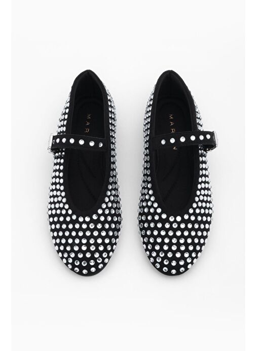 Marjin Kadın Taşlı Babet Tevila Siyah - Görsel 7