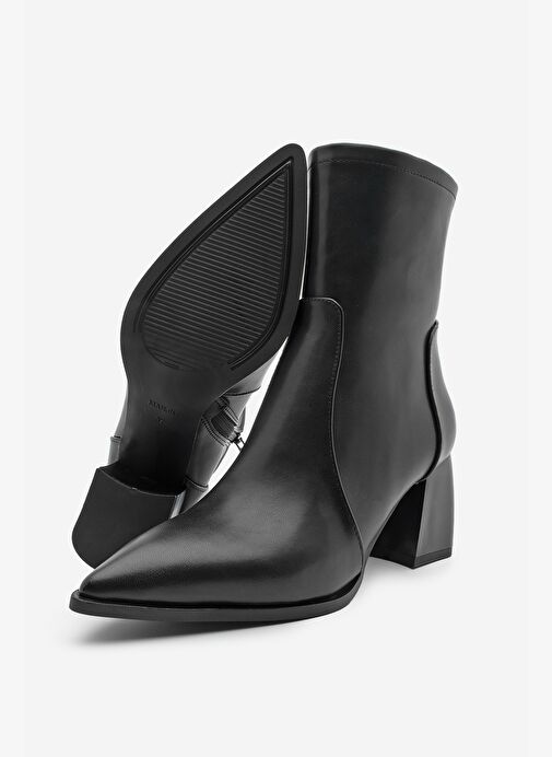 Kadın Sivri Burun Kalın Topuklu Bot Rodis Siyah - Görsel 8