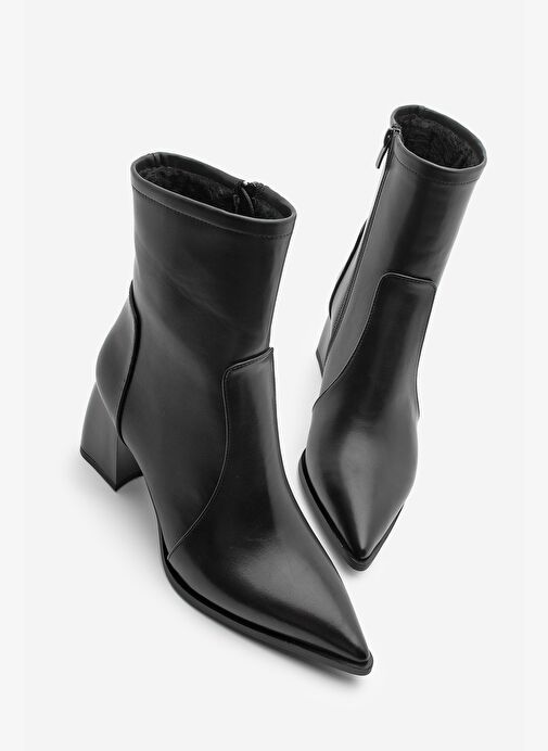 Kadın Sivri Burun Kalın Topuklu Bot Rodis Siyah - Görsel 2
