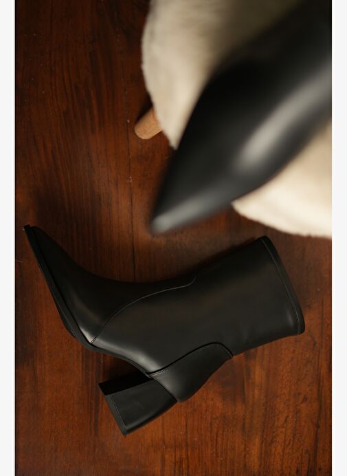 Kadın Sivri Burun Kalın Topuklu Bot Rodis Siyah - Görsel 7