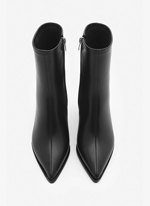 Kadın Kalın Topuklu Sivri Burun Bot Simva Siyah - Görsel 6