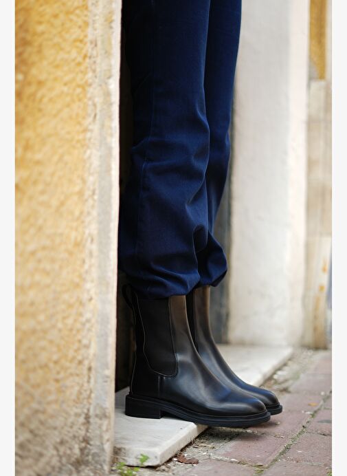 Kadın Lastikli Günlük Chelsea Bot Sebon Siyah - Görsel 3