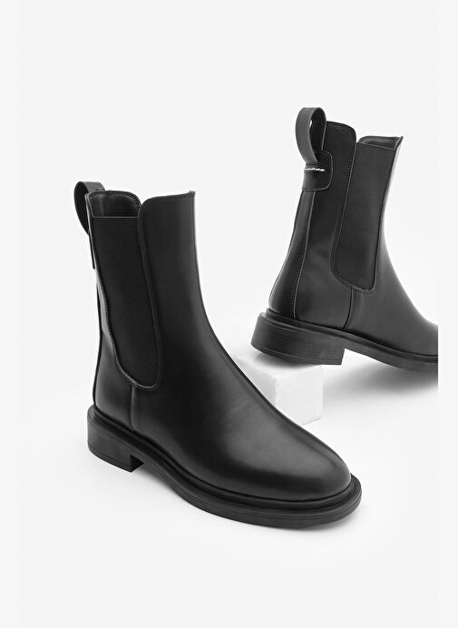 Kadın Lastikli Günlük Chelsea Bot Sebon Siyah - Görsel 2