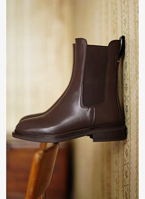 Kadın Lastikli Günlük Chelsea Bot Sebon Kahve - Görsel 6