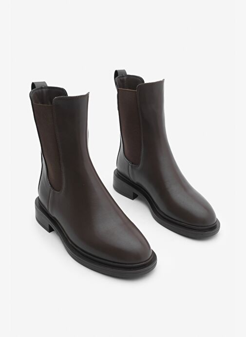 Kadın Lastikli Günlük Chelsea Bot Sebon Kahve - Görsel 5