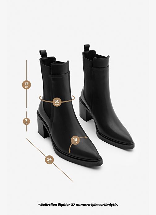Kadın Çift Lastikli Chelsea Topuklu Bot Pisar Siyah - Görsel 9