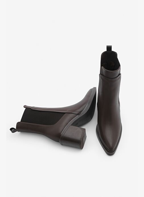 Kadın Çift Lastikli Chelsea Topuklu Bot Pisar Kahve - Görsel 7