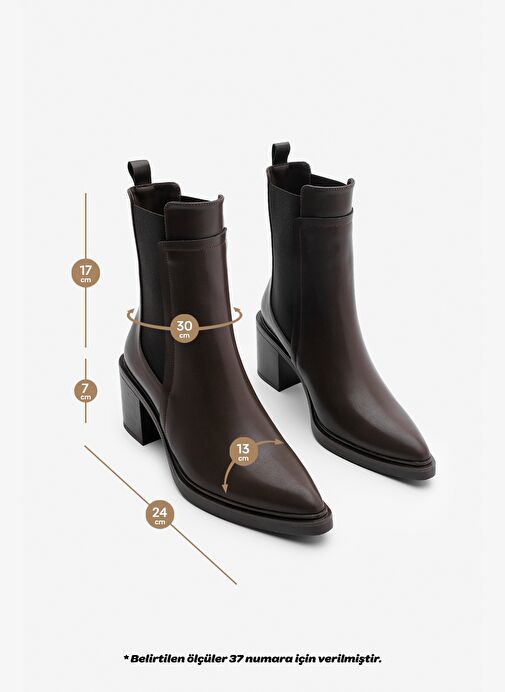 Kadın Çift Lastikli Chelsea Topuklu Bot Pisar Kahve - Görsel 9