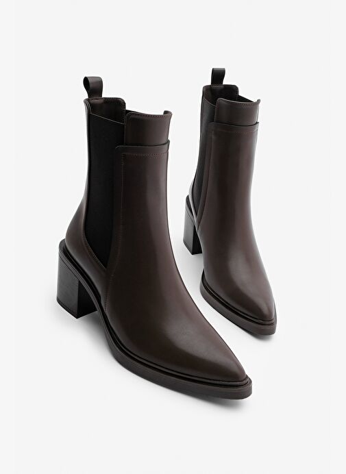 Kadın Çift Lastikli Chelsea Topuklu Bot Pisar Kahve - Görsel 2