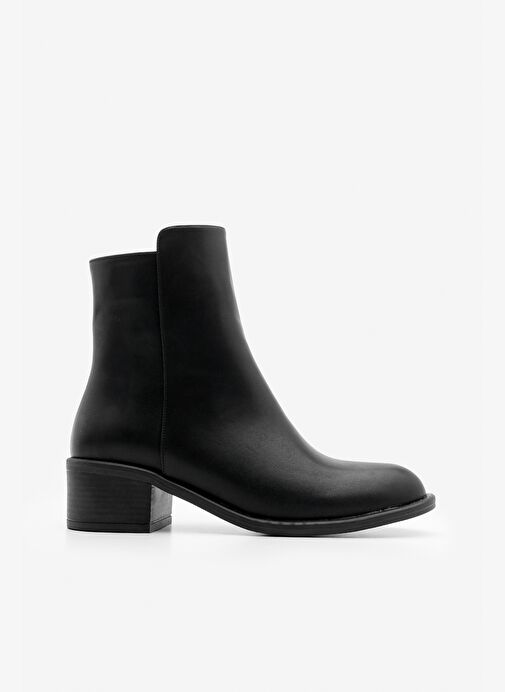 Kadın Klasik Yandan Fermuarlı Günlük Bot Safina Siyah - Görsel 4