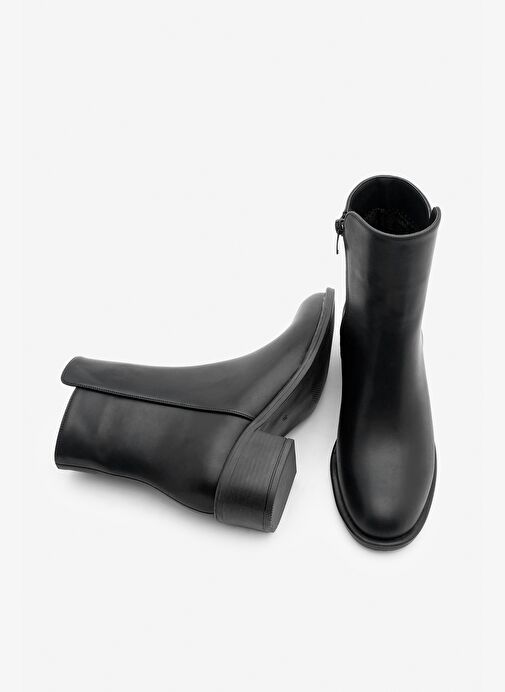 Kadın Klasik Yandan Fermuarlı Günlük Bot Safina Siyah - Görsel 6