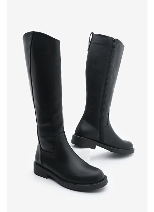 Kadın Yandan Fermuarlı Günlük Çizme Sirante Siyah - Görsel 8