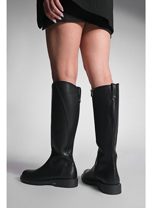 Kadın Yandan Fermuarlı Günlük Çizme Sirante Siyah - Görsel 6