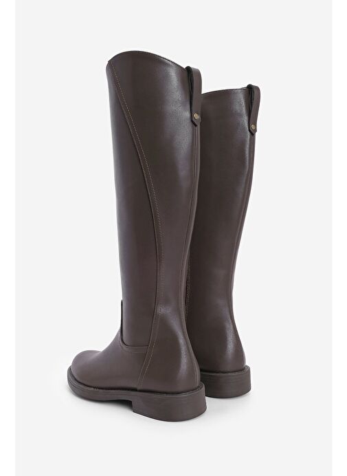 Kadın Yandan Fermuarlı Günlük Çizme Sirante Kahve - Görsel 6