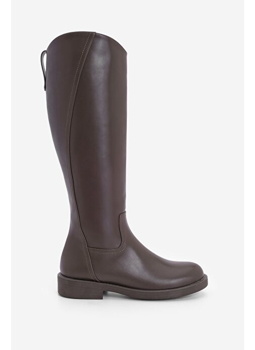 Kadın Yandan Fermuarlı Günlük Çizme Sirante Kahve - Görsel 4