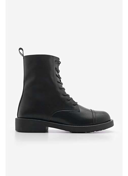 Kadın Bağcıklı Yandan Fermuarlı Günlük Postal Bot Sirus Siyah - Görsel 4