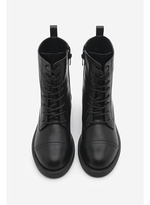 Kadın Bağcıklı Yandan Fermuarlı Günlük Postal Bot Sirus Siyah - Görsel 7