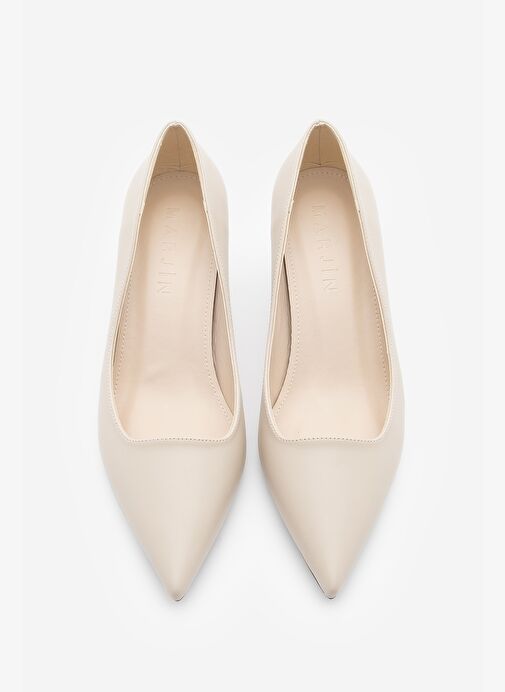 Kadın Stiletto Sivri Burun İnce Topuklu Ayakkabı Loresta Bej - Görsel 8