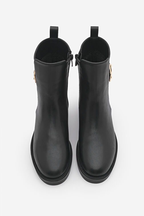 Kadın Altın Kemer Aksesuarlı Günlük Bot Soplen Siyah - Görsel 7