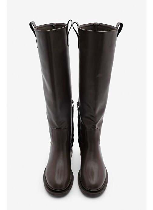 Kadın İçten Yandan Fermuarlı Günlük Çizme Sonate Kahve - Görsel 6