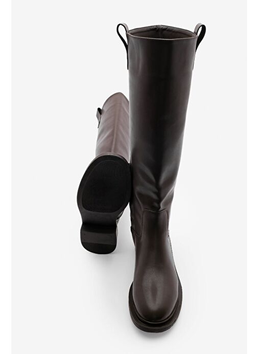 Kadın İçten Yandan Fermuarlı Günlük Çizme Sonate Kahve - Görsel 8