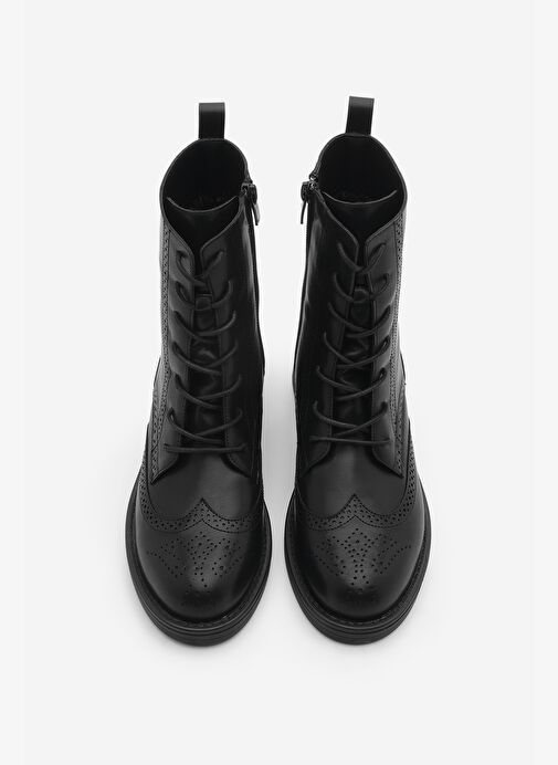 Kadın Bağcıklı Ve Fermuarlı Çiftyüz Günlük Postal Bot Lidan Siyah - Görsel 6