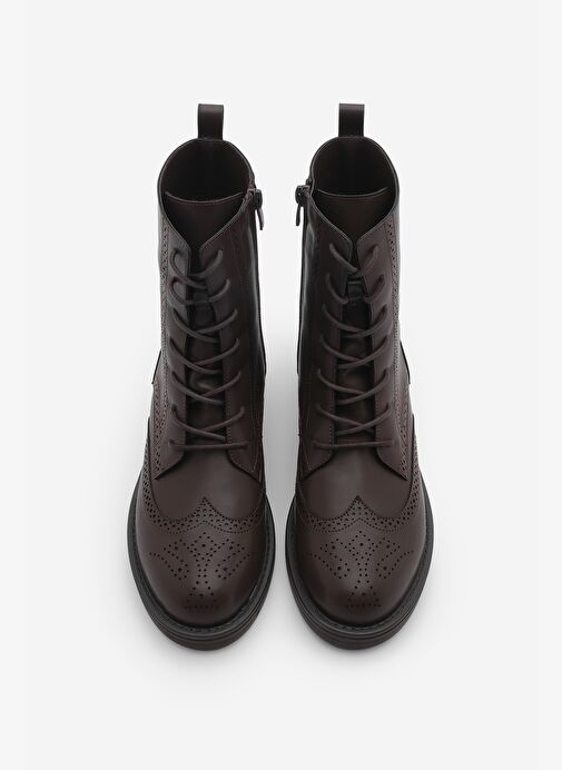 Kadın Bağcıklı Ve Fermuarlı Çiftyüz Günlük Postal Bot Lidan Kahve - Görsel 7