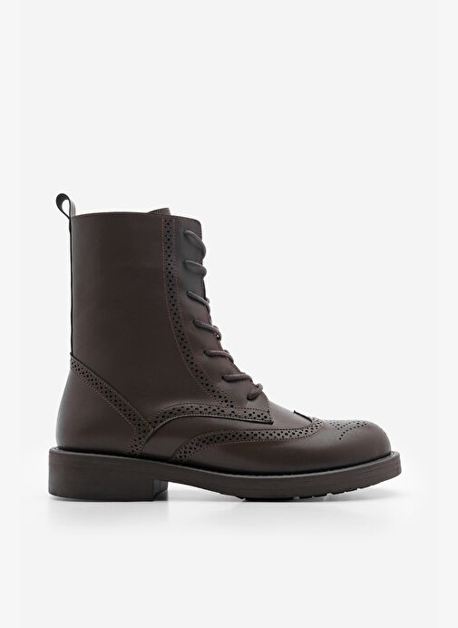 Kadın Bağcıklı Ve Fermuarlı Çiftyüz Günlük Postal Bot Lidan Kahve - Görsel 3