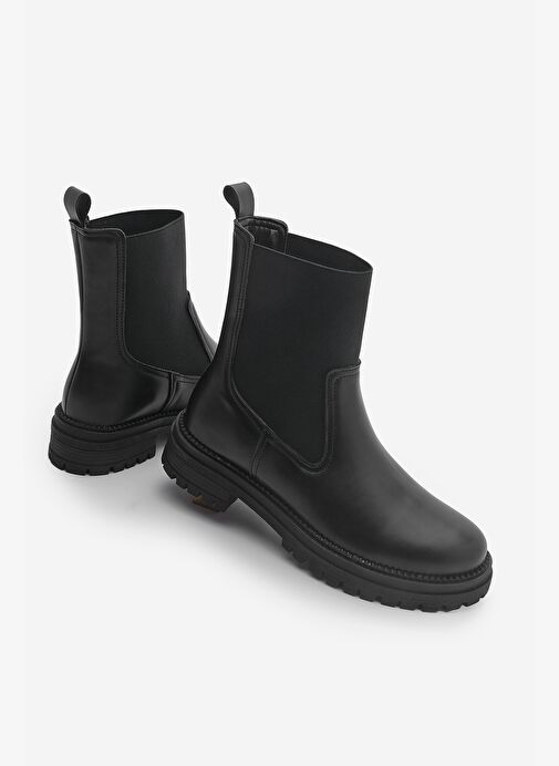 Kadın Lastikli Chelsea Günlük Bot Marges Siyah - Görsel 2