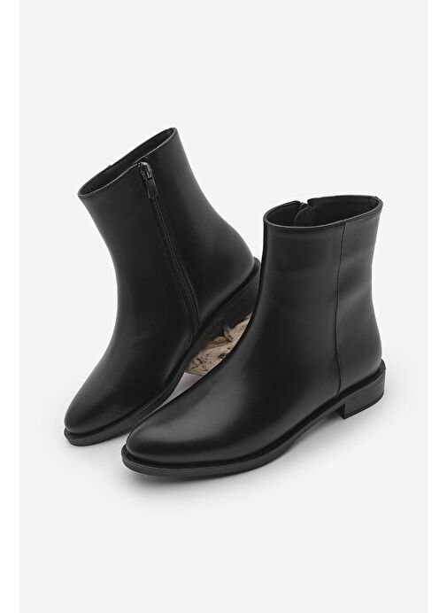 Kadın Fermuarlı Günlük Bot Longa Siyah - Görsel 2