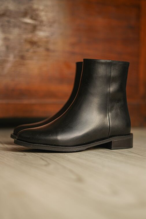 Kadın Fermuarlı Günlük Bot Longa Siyah - Görsel 3