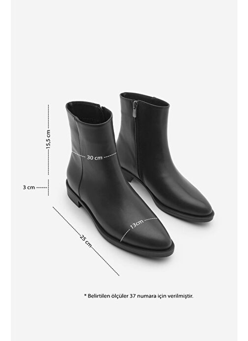 Kadın Fermuarlı Günlük Bot Longa Siyah - Görsel 4