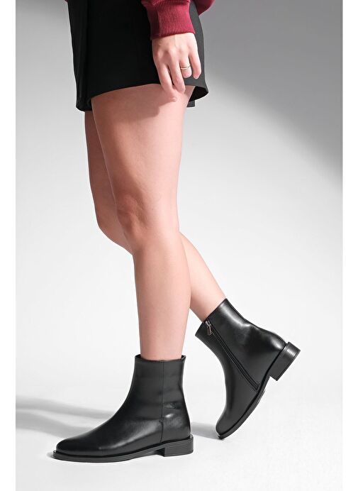 Kadın Fermuarlı Günlük Bot Longa Siyah - Görsel 8