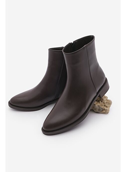 Kadın Fermuarlı Günlük Bot Longa Kahve - Görsel 2