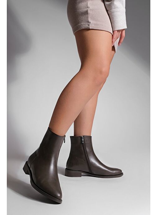 Kadın Fermuarlı Günlük Bot Longa Kahve - Görsel 5