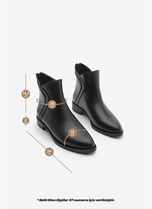Kadın Arkadan Fermuarlı Günlük Bot Pagosa Siyah - Görsel 9