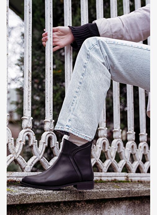 Kadın Arkadan Fermuarlı Günlük Bot Pagosa Siyah - Görsel 8