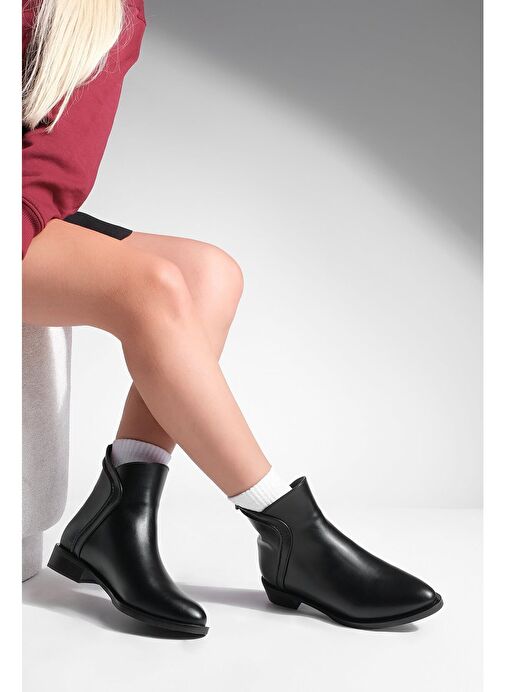 Kadın Arkadan Fermuarlı Günlük Bot Pagosa Siyah - Görsel 3