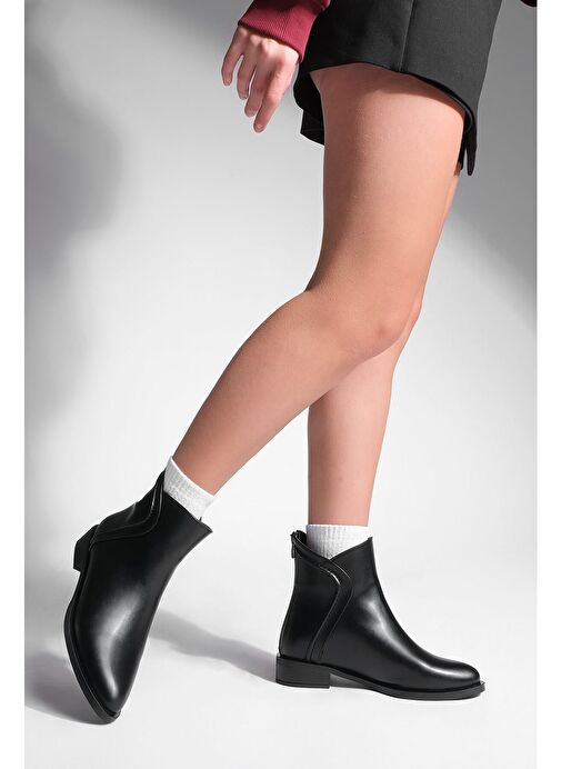 Kadın Arkadan Fermuarlı Günlük Bot Pagosa Siyah - Görsel 4
