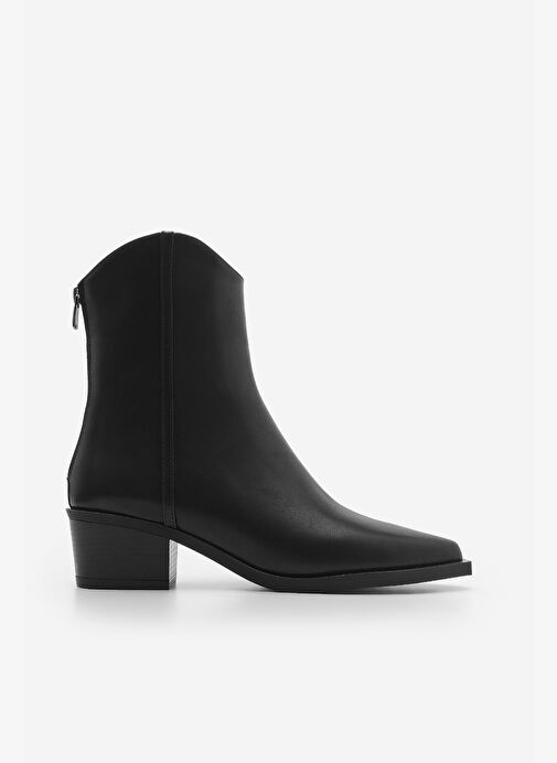 Kadın Sivri Burun Dikiş Detaylı Western Bot Vildo Siyah - Görsel 2