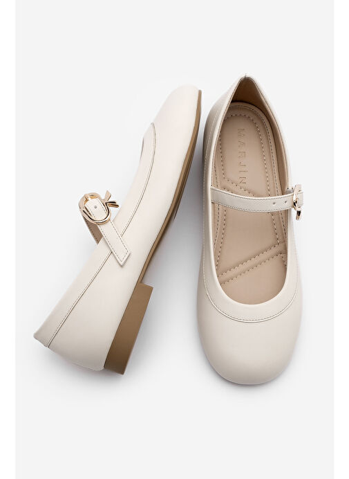 Kadın Tokalı Babet Meladi Ekru - Görsel 8