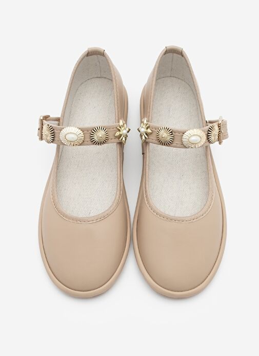 Marjin Kadın Tokalı Babet Semura Bej - Görsel 8