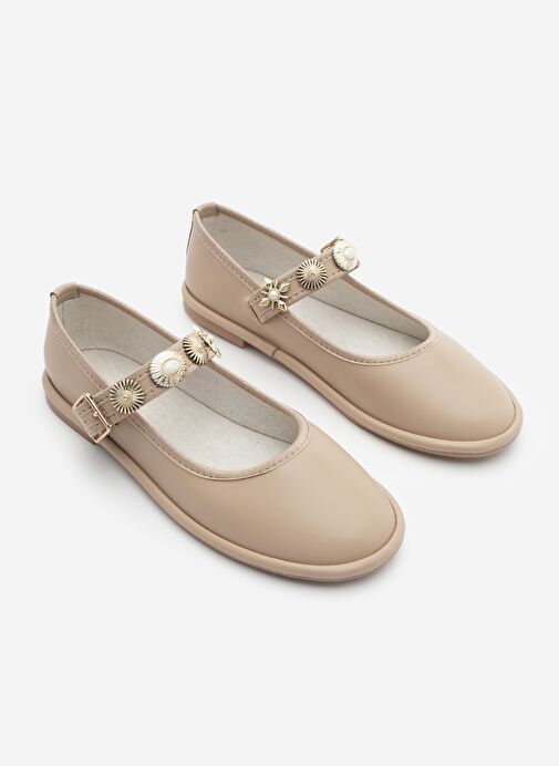 Marjin Kadın Tokalı Babet Semura Bej - Görsel 6