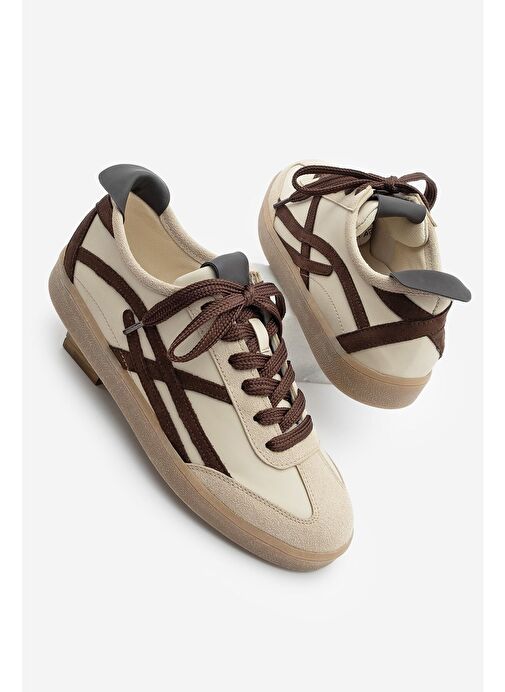Kadın Sneaker Bağcıklı Spor Ayakkabı Alvena Kahve - Görsel 2