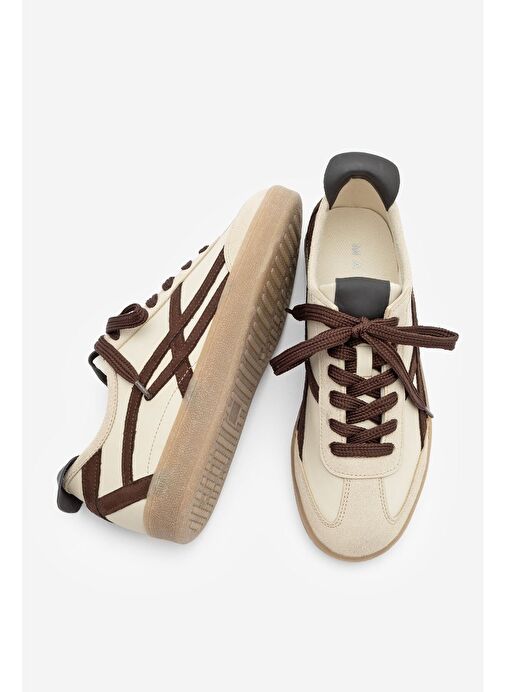 Kadın Sneaker Bağcıklı Spor Ayakkabı Alvena Kahve - Görsel 8