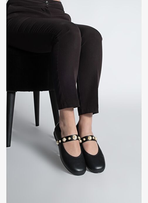 Kadın İncili Bantlı Babet Vesma Siyah - Görsel 7