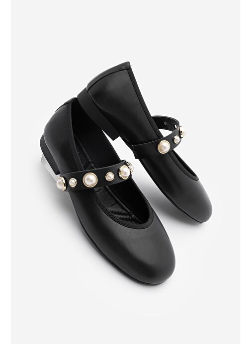 Kadın İncili Bantlı Babet Vesma Siyah - Görsel 2