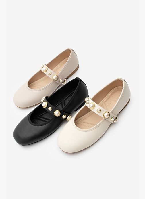 Kadın İncili Bantlı Babet Vesma Siyah - Görsel 9