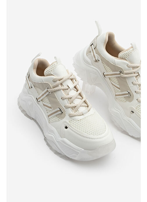 Marjin Bej-Beyaz Kadın Sneaker 321102865174 - Görsel 2